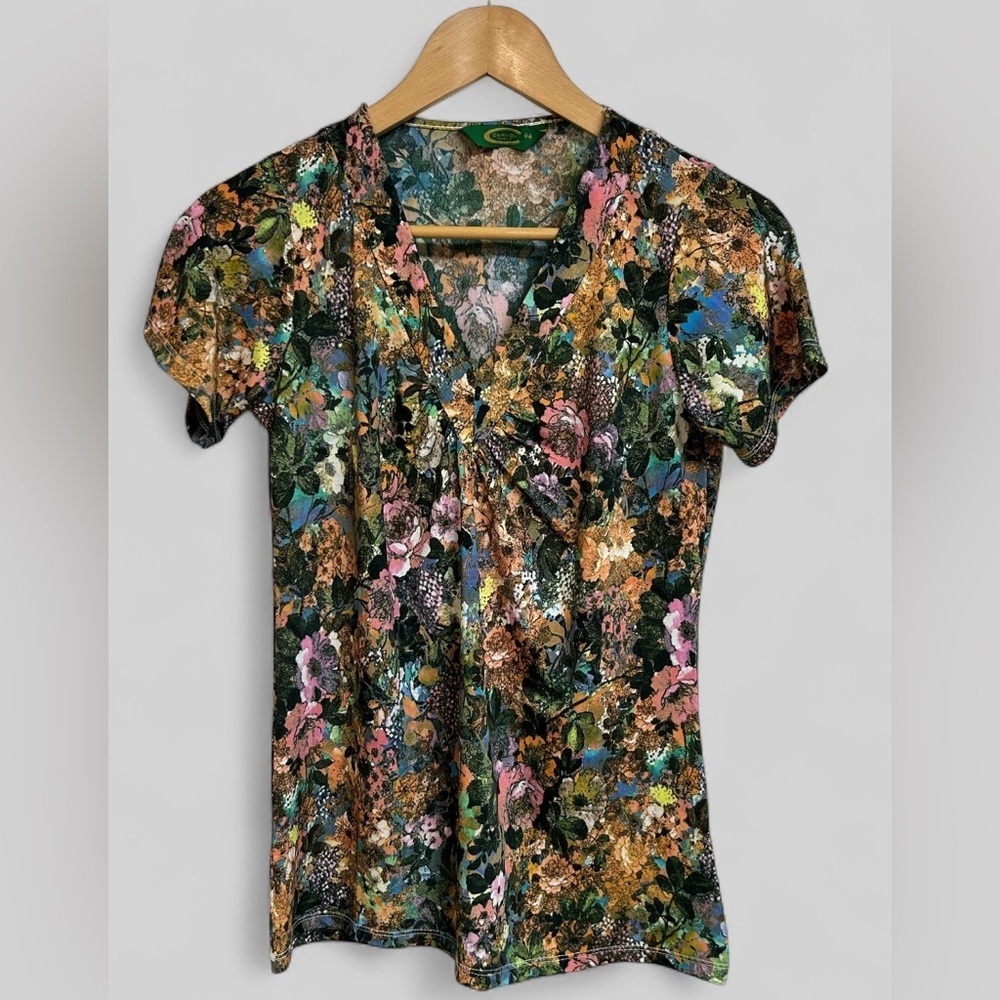 Carven Paris Technicolor Floral Top Size 44 US Size 10